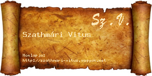 Szathmári Vitus névjegykártya
